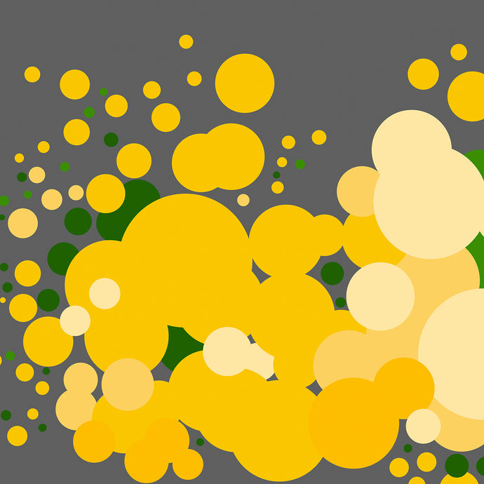 Yellow geometric abstract bouquet art print, limited edition of 100, modern floral wall decor