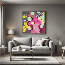Load image into Gallery viewer, Burgundy abstract geometric bouquet art print, collectible limited edition modern wall art