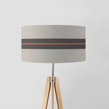 Load image into Gallery viewer, Fine Belgian Linen and Stripes drum lampshade, Diameter 40cm (16&quot;) and 45cm (18&quot;)