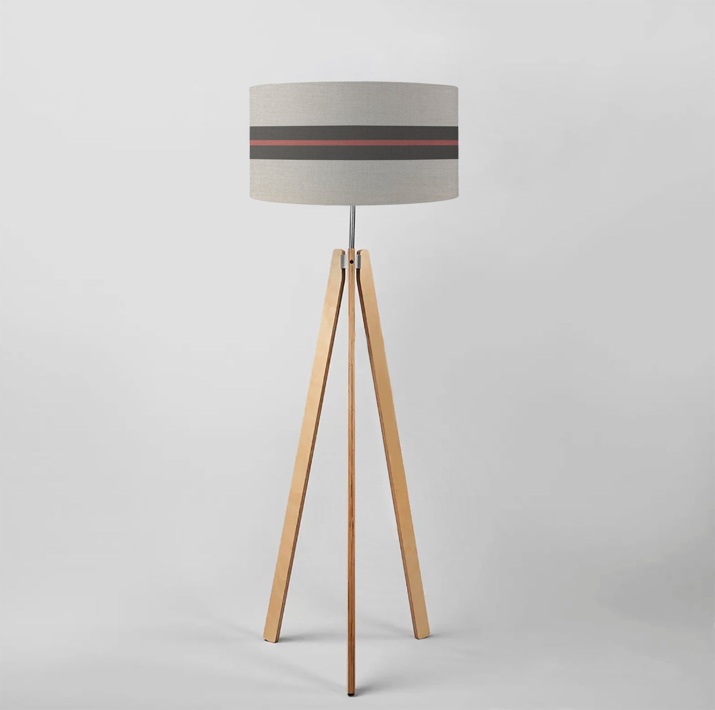 Fine Belgian Linen and Stripes drum lampshade, Diameter 40cm (16