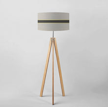 Load image into Gallery viewer, Fine Belgian Linen and Stripes drum lampshade, Diameter 45cm (18&quot;)