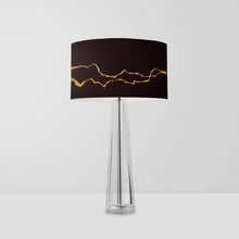 Load image into Gallery viewer, minimalist geometric drum lampshade features a sleek black exterior