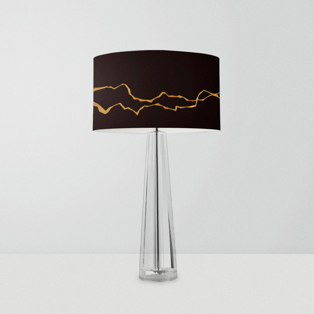 minimalist geometric drum lampshade features a sleek black exterior