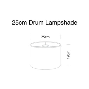 Blush Pink and Dark Grey Stripes drum lampshade, Diameter 25cm (10")