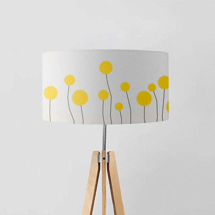 Yellow flowers with spikes drum lampshade, Diameter 45cm (18