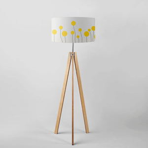 Yellow flowers with spikes drum lampshade, Diameter 45cm (18")