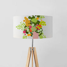 Load image into Gallery viewer, Geometric Abstract Bouquet of Flowers drum lampshade, Diameter 40cm (16&quot;) and 45cm (18&quot;)