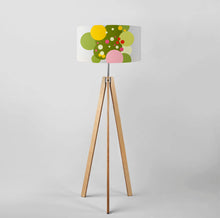 Load image into Gallery viewer, Geometric Abstract Bouquet of Flowers drum lampshade, Diameter 40cm (16&quot;) and 45cm (18&quot;)