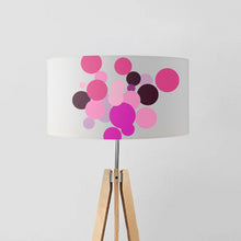 Load image into Gallery viewer, Geometric Abstract Bouquet of Fuchsia Flowers drum lampshade, Diameter 40cm (16&quot;) and 45cm (18&quot;)