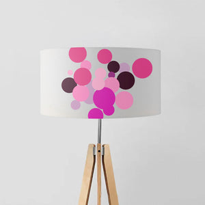 Geometric Abstract Bouquet of Fuchsia Flowers drum lampshade, Diameter 40cm (16") and 45cm (18")