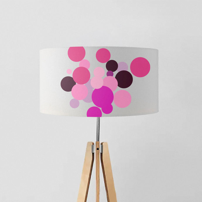 Geometric Abstract Bouquet of Fuchsia Flowers drum lampshade, Diameter 40cm (16