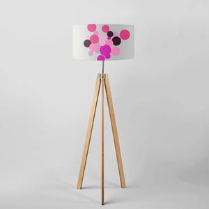 Geometric Abstract Bouquet of Fuchsia Flowers drum lampshade, Diameter 40cm (16") and 45cm (18")