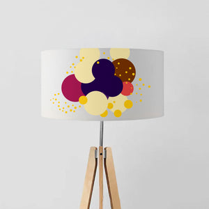 Geometric Abstract Bouquet of Navy Flowers drum lampshade, Diameter 40cm (16") and 45cm (18")