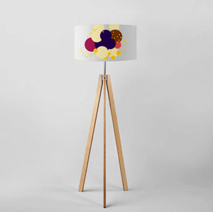 Geometric Abstract Bouquet of Navy Flowers drum lampshade, Diameter 40cm (16") and 45cm (18")