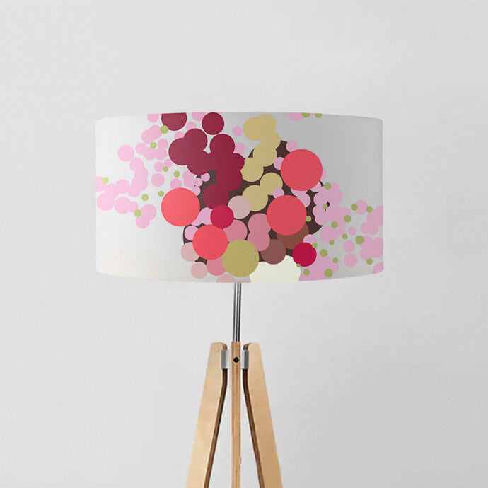 Pink Abstract Flowers drum lampshade, Diameter 40cm (16