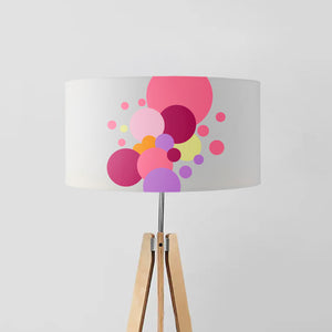 Geometric Abstract Bouquet of Pink Flowers drum lampshade, Diameter 40cm (16") and 45cm (18")