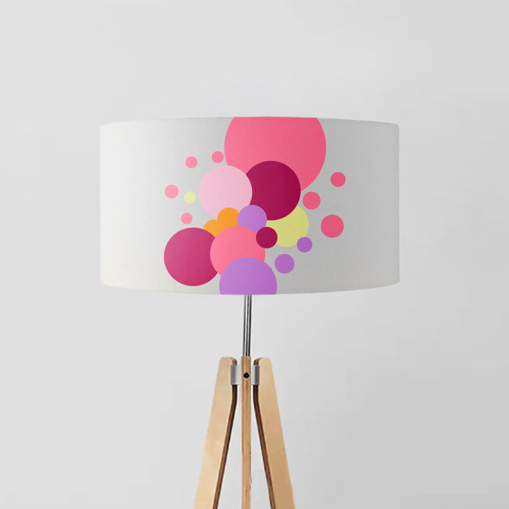 Geometric Abstract Bouquet of Pink Flowers drum lampshade, Diameter 40cm (16