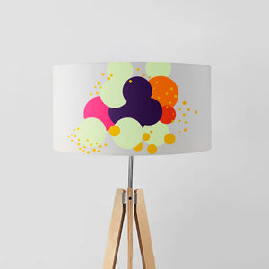 Geometric Abstract Bouquet of Purple Flowers drum lampshade, Diameter 40cm (16") and 45cm (18")