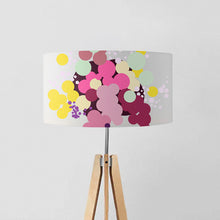 Load image into Gallery viewer, Geometric Abstract Bouquet of Flowers drum lampshade, Diameter 40cm (16&quot;) and 45cm (18&quot;)