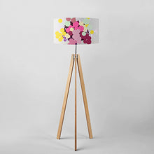 Load image into Gallery viewer, Geometric Abstract Bouquet of Flowers drum lampshade, Diameter 40cm (16&quot;) and 45cm (18&quot;)