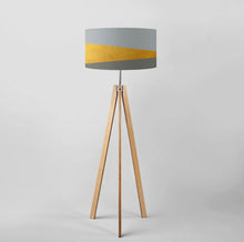 Load image into Gallery viewer, Gold and Shades of Grey drum lampshade, Diameter 45cm (18&quot;)