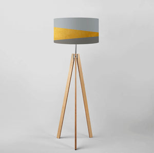 Gold and Shades of Grey drum lampshade, Diameter 45cm (18")