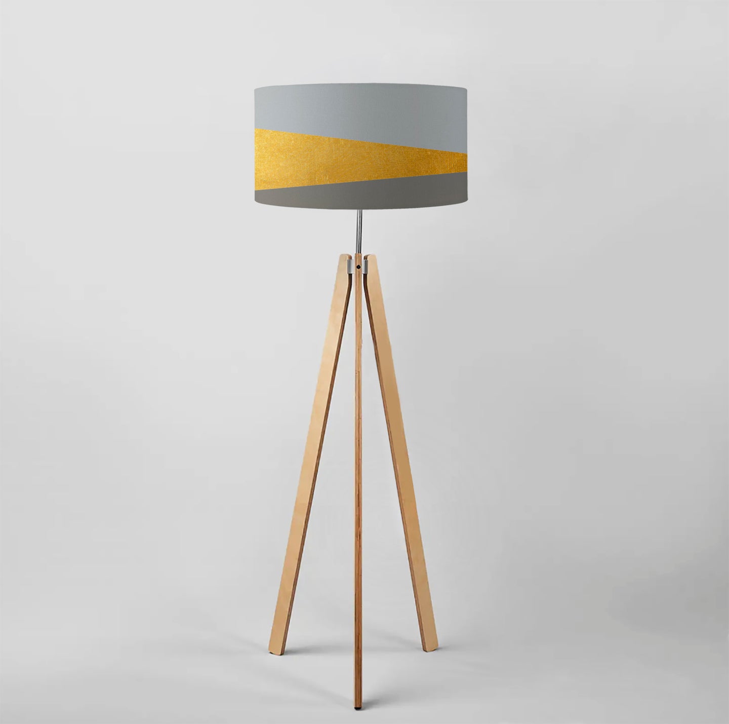 Gold and Shades of Grey drum lampshade, Diameter 45cm (18