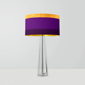 Gold, Lilac and Purple Stripes drum lampshade, Diameter 25cm (10") or 30cm (12")