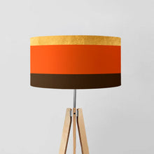 Load image into Gallery viewer, Gold, Orange and Brown drum lampshade, Gold Lining, Diameter 45cm (18&quot;)