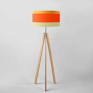 Gold, Orange and Cream Lines drum lampshade, Gold Lining, Diameter 40cm (16") and 45cm (18")
