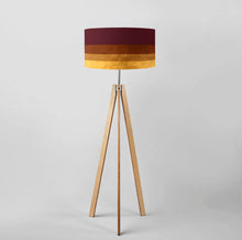 Load image into Gallery viewer, Gradient Bordeaux-Gold drum lampshade, Gold Lining, Diameter 40cm (16&quot;) and 45cm (18&quot;)