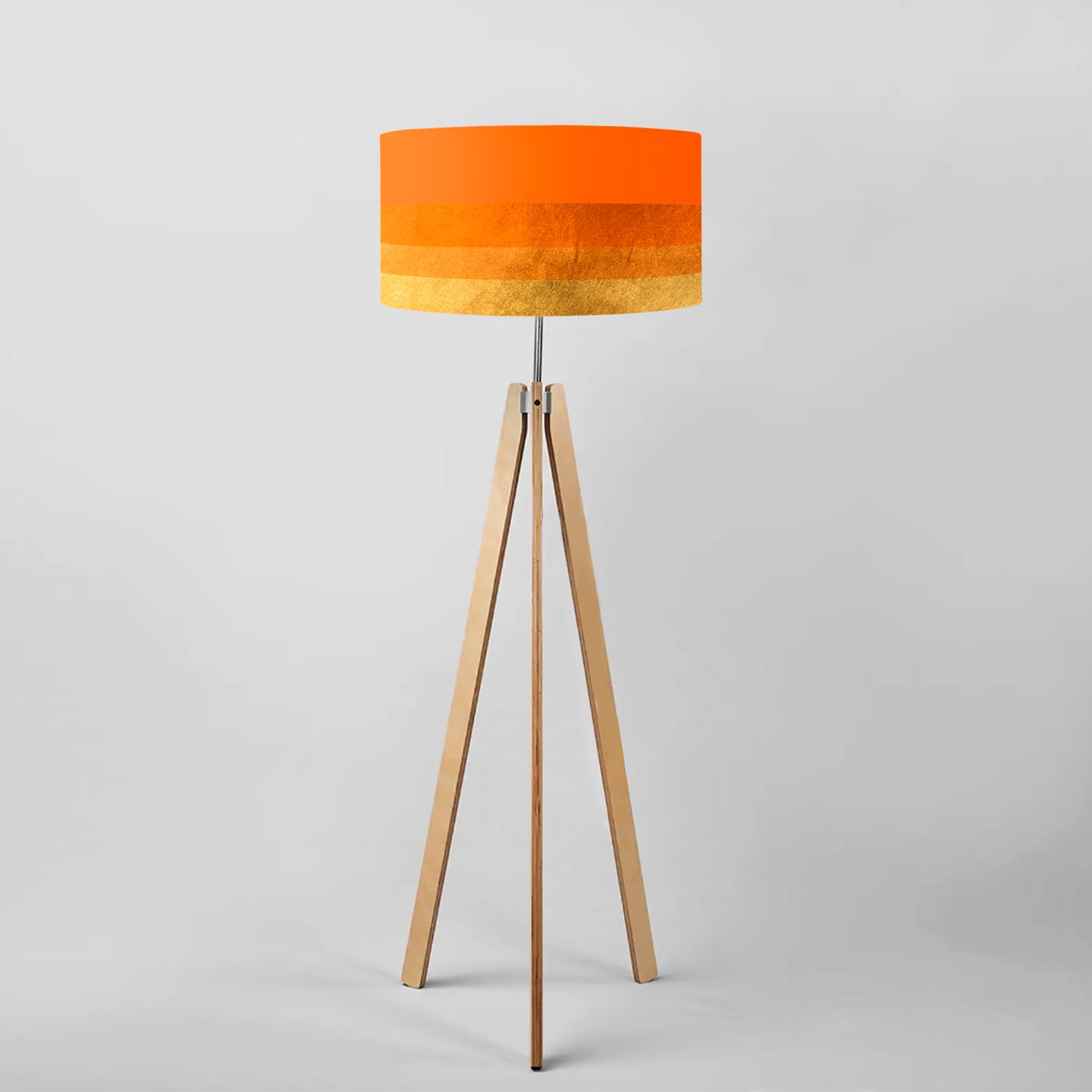 Gradient Orange-Gold drum lampshade, Gold Lining, Diameter 40cm (16