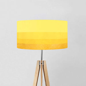 Gradient yellow-gold drum lampshade, elegant design, perfect for contemporary interiors, diameter 40cm and 45cm.