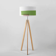 Load image into Gallery viewer, Green and Rose Stripes drum lampshade, Diameter 45cm (18&quot;)