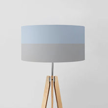 Load image into Gallery viewer, light blue top transitioning into a soothing light grey bottom, this lampshade is a testament to modern elegance.