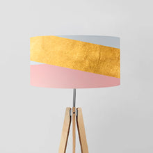 Load image into Gallery viewer, Trinity Ring drum lampshade, Gold, Rose and Light Grey, Diameter 40cm (16&quot;) and 45cm (18&quot;)