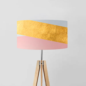 Trinity Ring drum lampshade, Gold, Rose and Light Grey, Diameter 40cm (16") and 45cm (18")