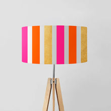 Load image into Gallery viewer, V Stripes drum lampshade, Gold Lining, Diameter 45cm (18&quot;)