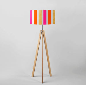 V Stripes drum lampshade, Gold Lining, Diameter 45cm (18")