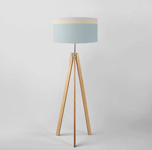 Load image into Gallery viewer, Colour Pastel Lines drum lampshade, Diameter 45cm (18&quot;) Tripod