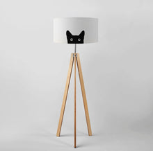 Load image into Gallery viewer, Black cat drum lampshade, Diameter 45cm (18&quot;) Tripod