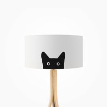 Load image into Gallery viewer, Black cat drum lampshade, Diameter 35cm (14&quot;) - Mere Mere