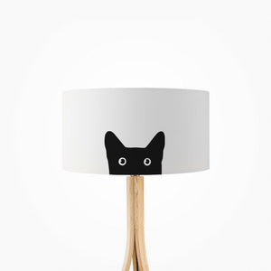 Black cat drum lampshade, Diameter 35cm (14") - Mere Mere
