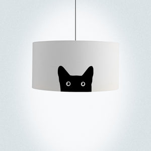 Black cat drum lampshade, Diameter 45cm (18") Pendant lamp