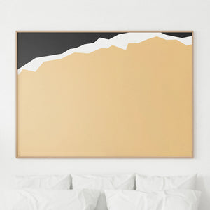 Minimalist Black Sea Art Print, featuring a simple and elegant representation of the vast and mysterious body of water, in the soft colour palette.