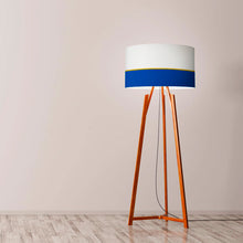 Load image into Gallery viewer, Navy and gold lines drum lampshade, Diameter 40cm (16&quot;) - Mere Mere