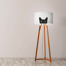 Load image into Gallery viewer, Black cat drum lampshade, Diameter 45cm (18&quot;) Floor lamp base