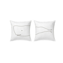 Load image into Gallery viewer, Whale pair cushion covers 50x50cm (20x20&quot;) Cotton - Meretant Decor