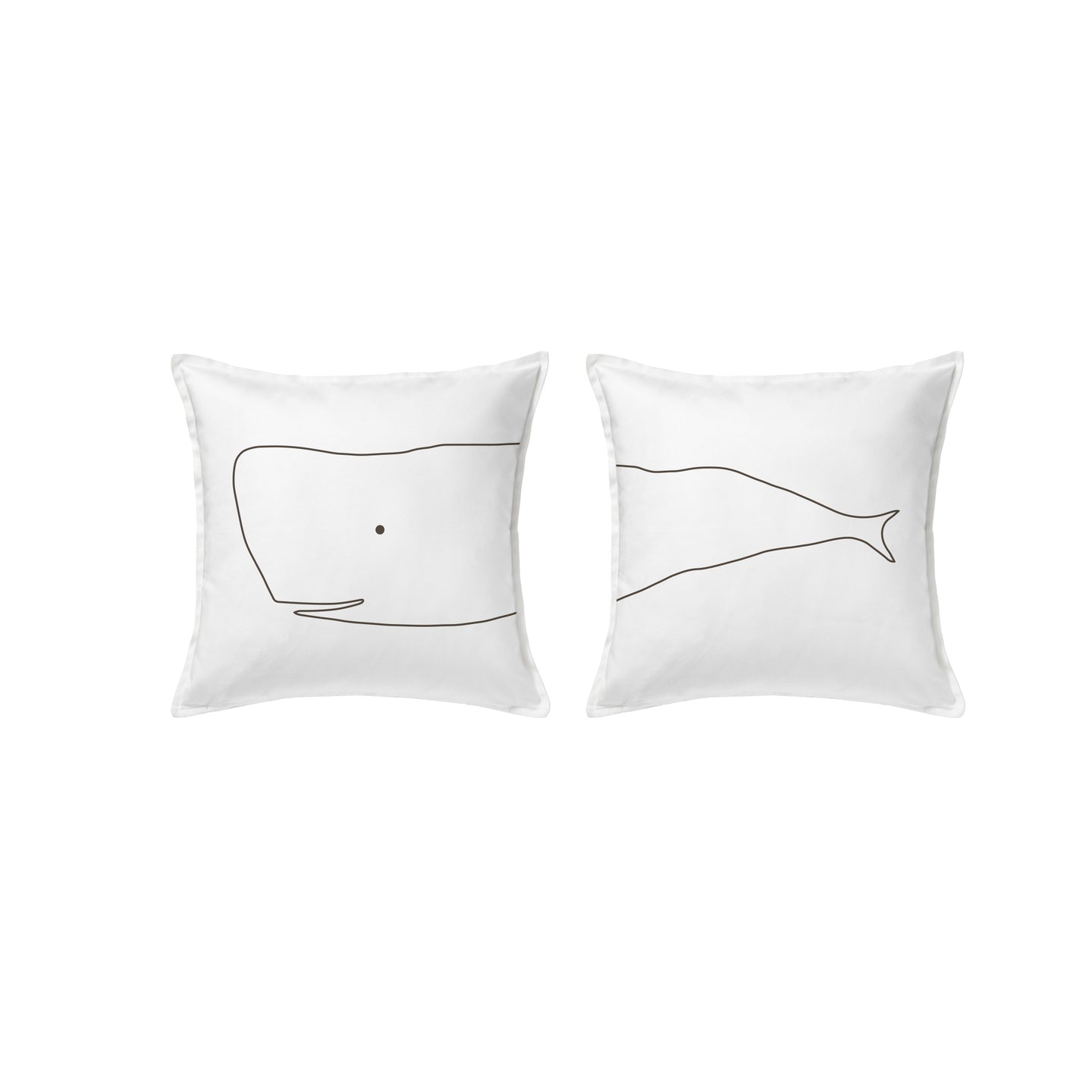 Whale pair cushion covers 50x50cm (20x20