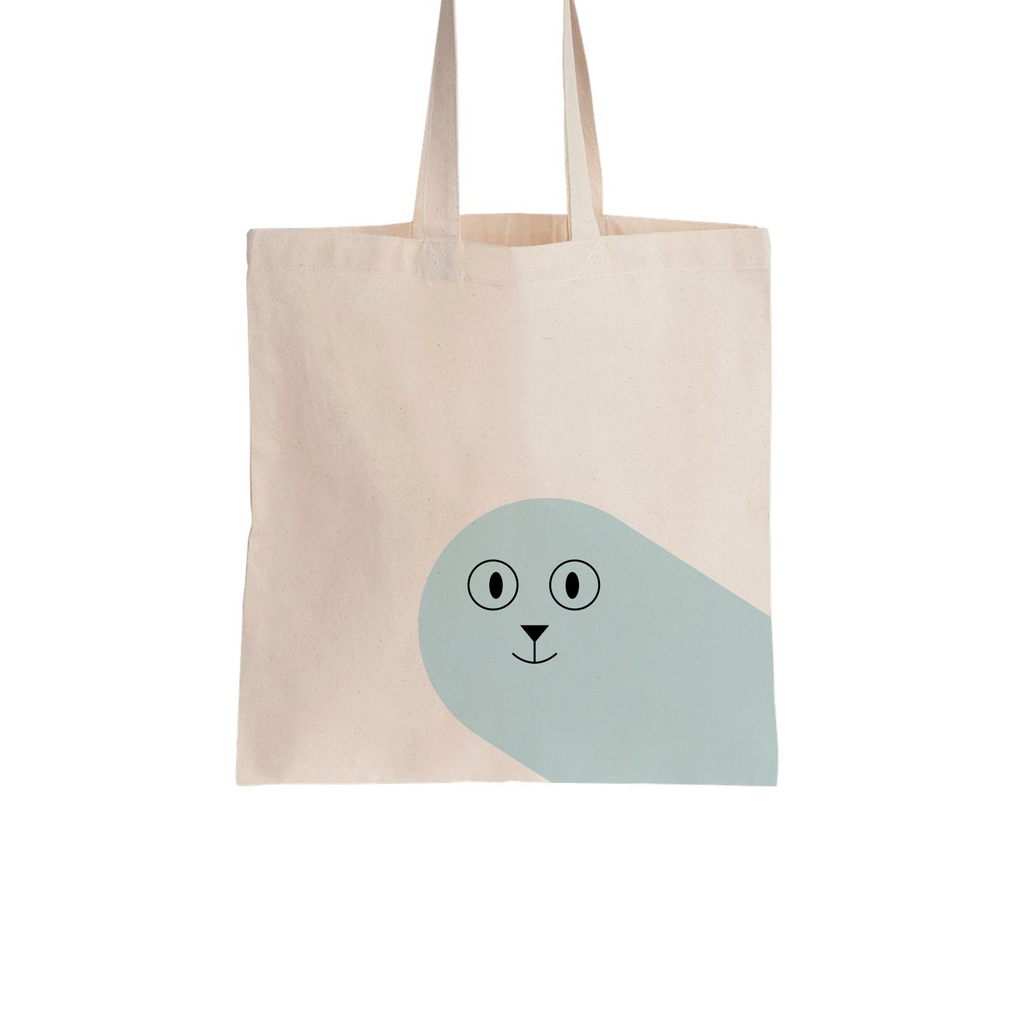 blue smiling seal, perfect for carrying your essentials in style